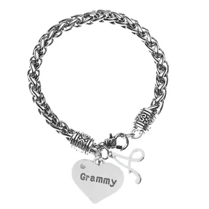 Personalized Grammy Initial Charm Bracelet, Custom Grammy Jewelry, Mothers Day Jewelry, Gift for Her