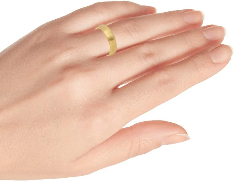 Personalized laser engraving Ring for Men and Ring for Women tungsten Band Rings 6mm Yellow Gold IP Plated Brushed Domed Classic Style Wedding Band Ring Ideal Rings for couples