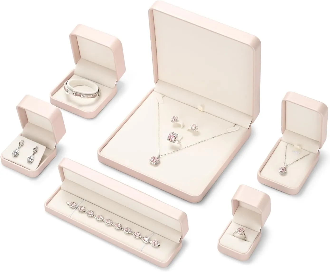Pink PU Leather Jewelry Gift Box for Bracelet Small Jewelry Bangle Bracelet Gift Box