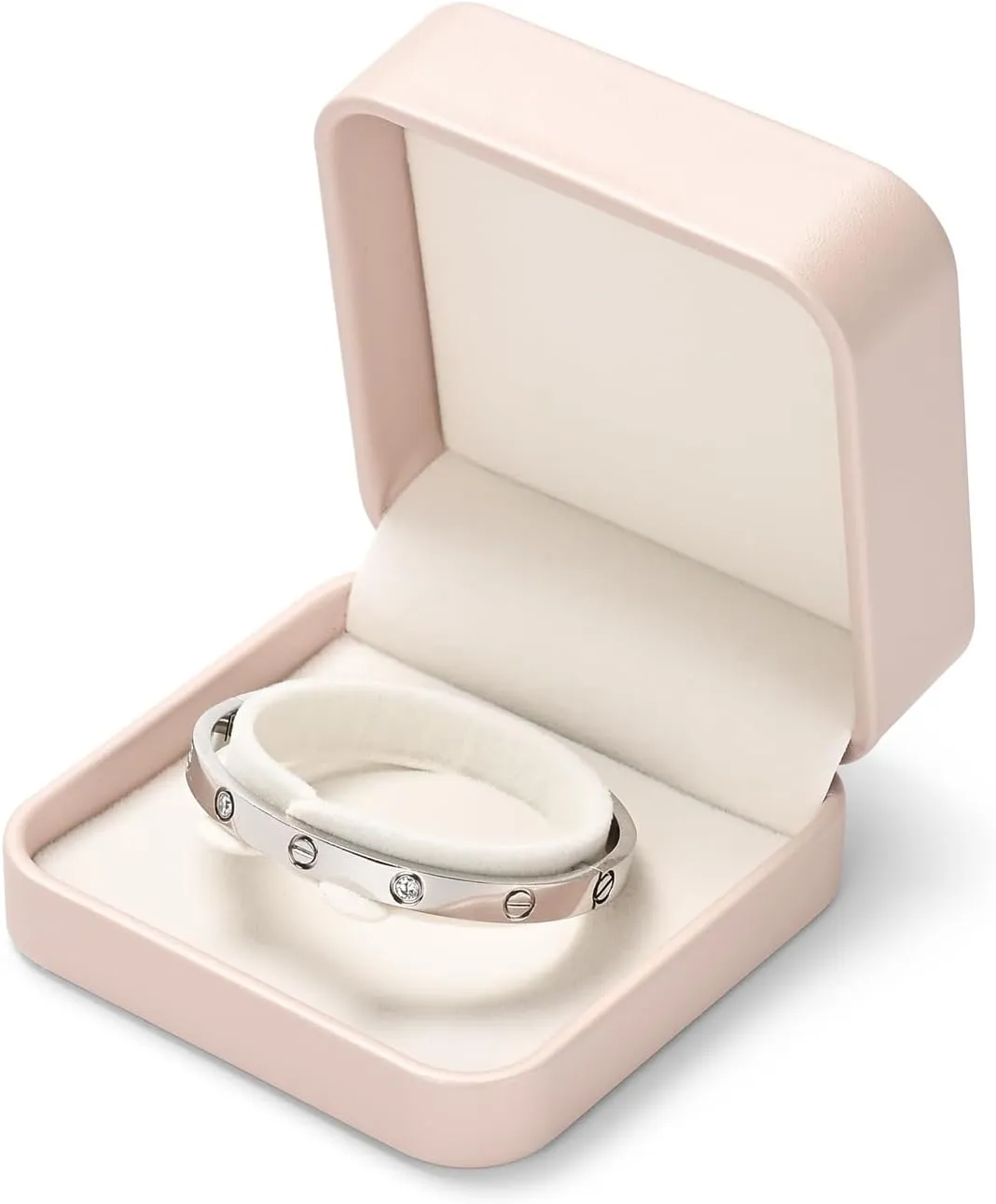 Pink PU Leather Jewelry Gift Box for Bracelet Small Jewelry Bangle Bracelet Gift Box