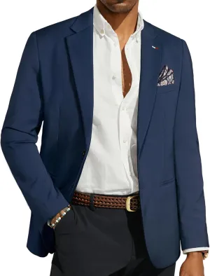 PJ PAUL JONES Men's Blazers Two Button Notch Lapel Sport Coat Casual Lightweight Blazer Jacket with Handkerchief