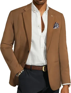 PJ PAUL JONES Men's Blazers Two Button Notch Lapel Sport Coat Casual Lightweight Blazer Jacket with Handkerchief