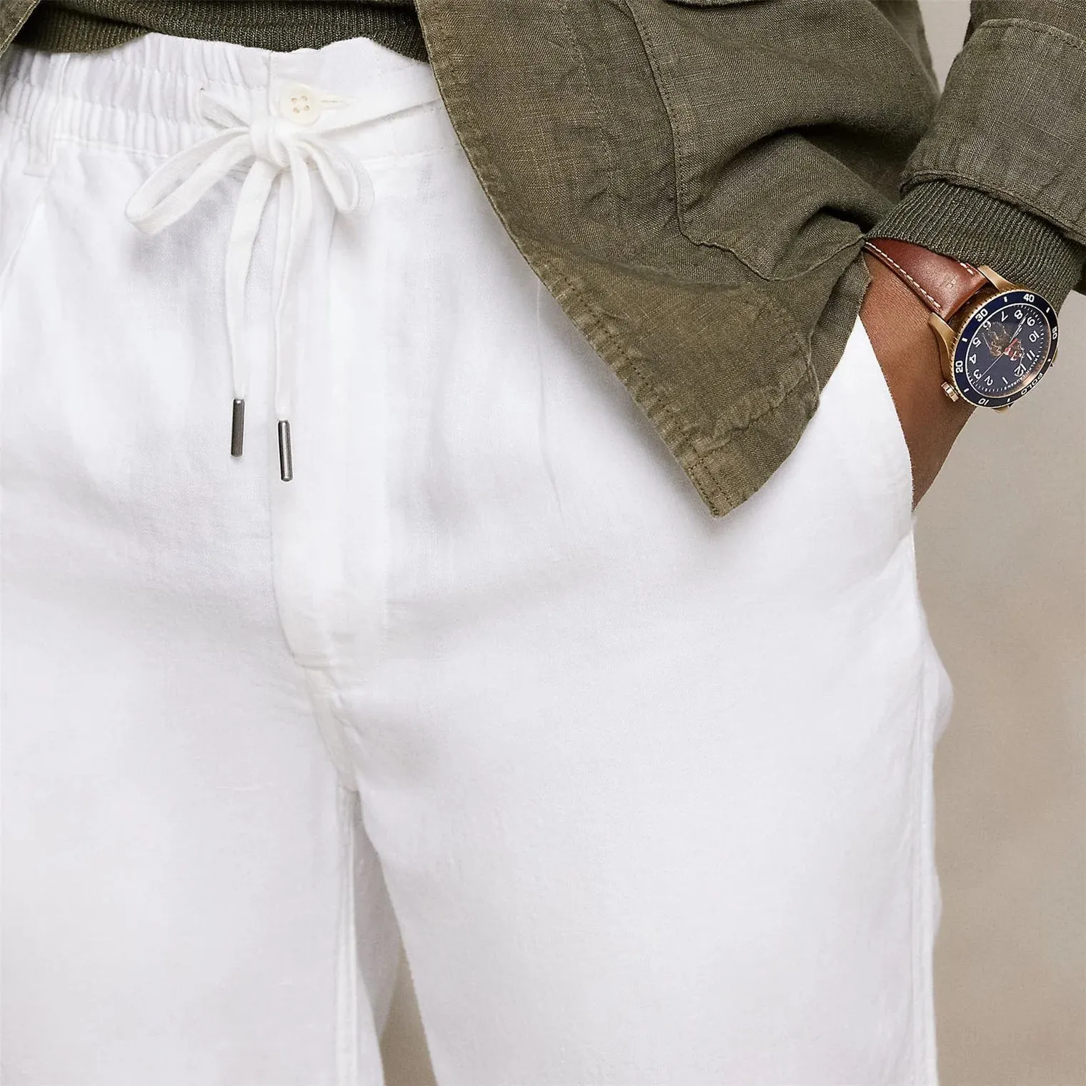 Polo Ralph Lauren Prepster Slim Tapered Linen Pant - Ceramic White
