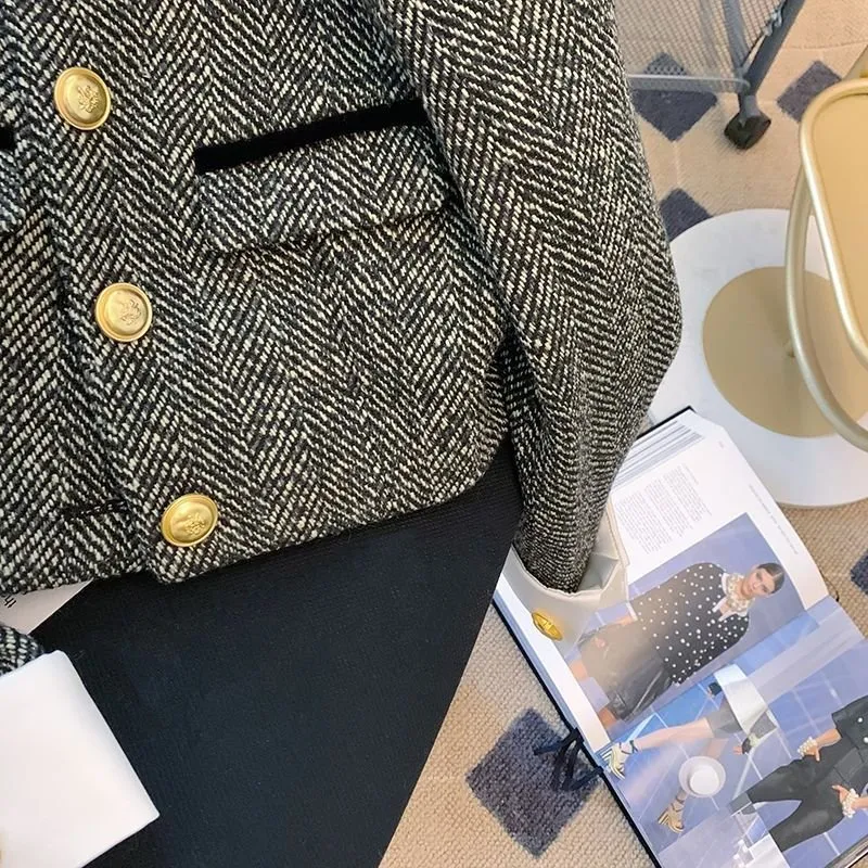 Pre Order:  Herringbone Short Tweed Jacket