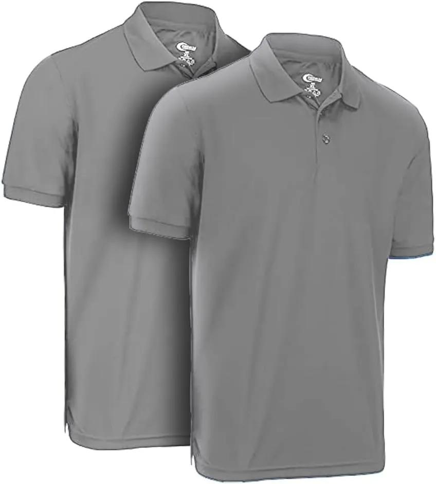 Premium Wear 2-Pack Men's Polo T-Shirts Quick-Dry Moisture Wicking - Perfect for Sports, Gym, and Outdoor Activities