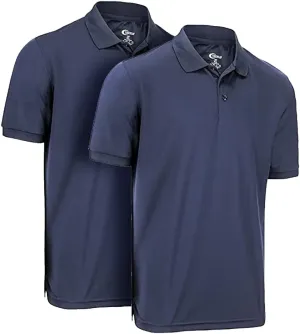 Premium Wear 2-Pack Men's Polo T-Shirts Quick-Dry Moisture Wicking - Perfect for Sports, Gym, and Outdoor Activities