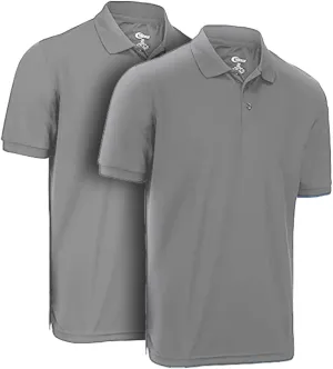 Premium Wear 2-Pack Men's Polo T-Shirts Quick-Dry Moisture Wicking - Perfect for Sports, Gym, and Outdoor Activities
