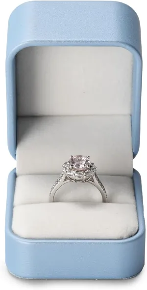 PU Leather Jewelry Ring Box for Proposal Engagement Blue PU Leather Jewelry Ring Gift Box