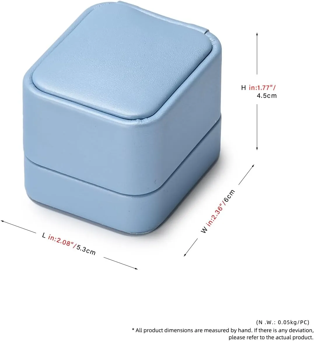 PU Leather Jewelry Ring Box for Proposal Engagement Blue PU Leather Jewelry Ring Gift Box