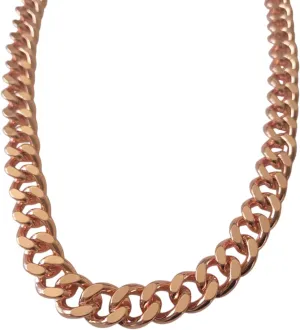Pure Copper Cuban Link Necklace Heavy Solid Statement Jewelry Chain 24" Unisex