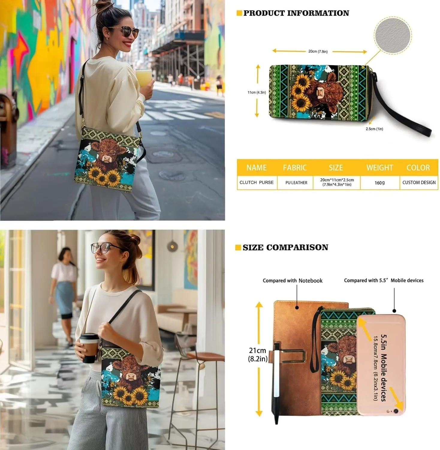 Purse and Wallet Set for Women, Leather Crossbody Bucket Tote Bag with PU Wallet for Travel Party Work