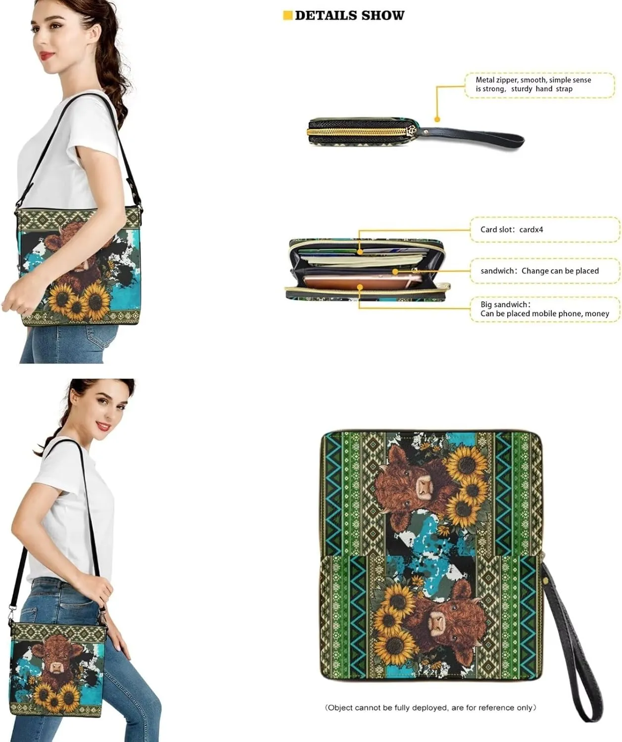 Purse and Wallet Set for Women, Leather Crossbody Bucket Tote Bag with PU Wallet for Travel Party Work