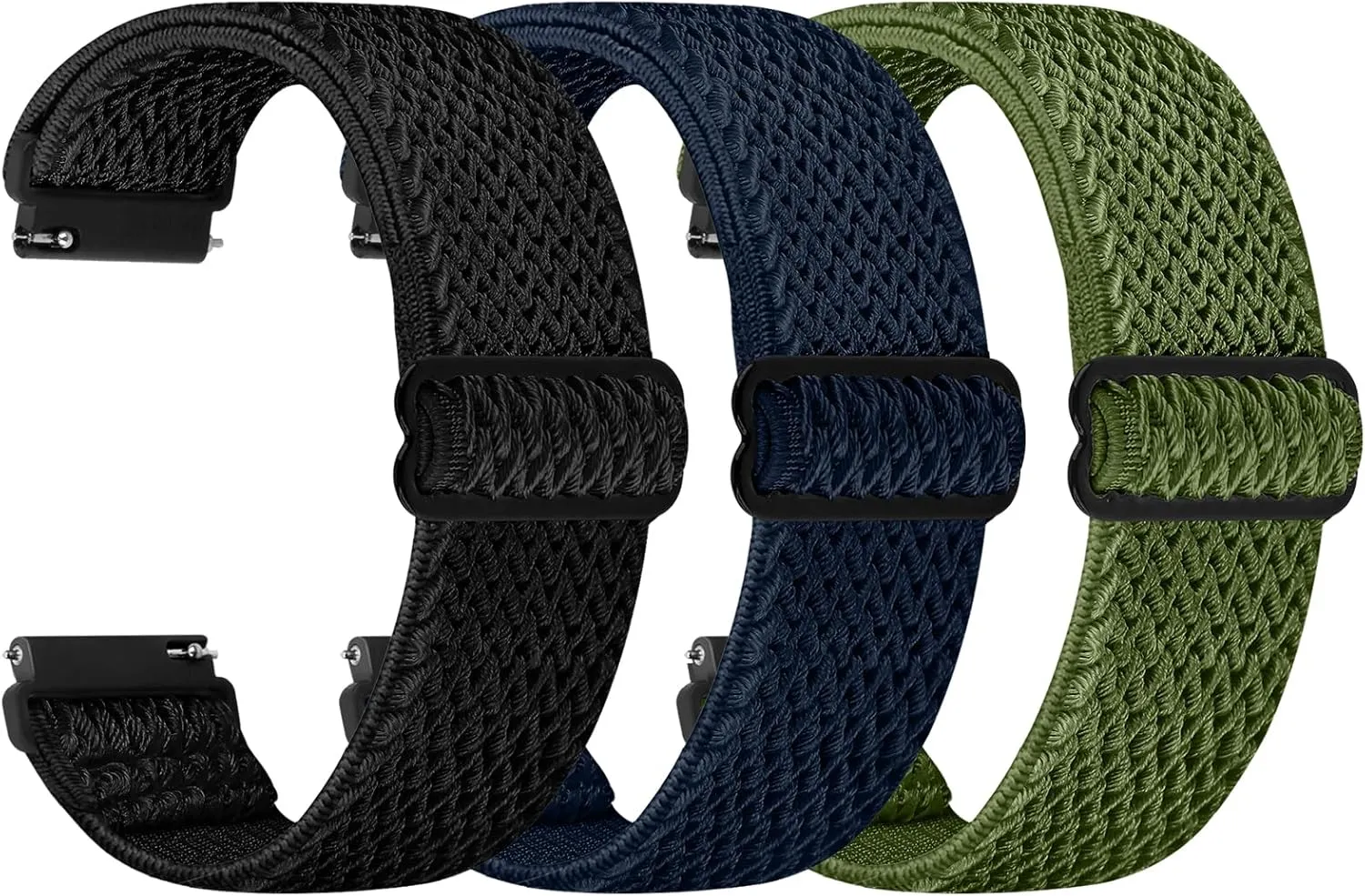 Quick Release Watch Band - Choice of Width -18mm 19mm 20mm 22mm 24mm Watch Bands, Solo Loop Adjustable Elastic Nylon Watch Straps Replacement Wristband for Men Women