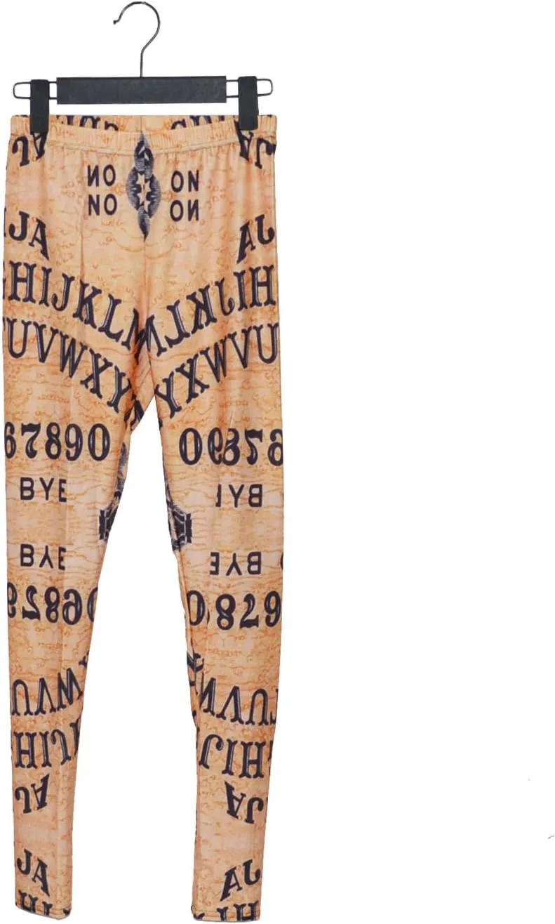 QZUnique Leggings for Women, Halloween Full-Length Printed Legging Footless Elastic Yoga Pants, Regular and Plus Size