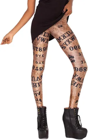 QZUnique Leggings for Women, Halloween Full-Length Printed Legging Footless Elastic Yoga Pants, Regular and Plus Size