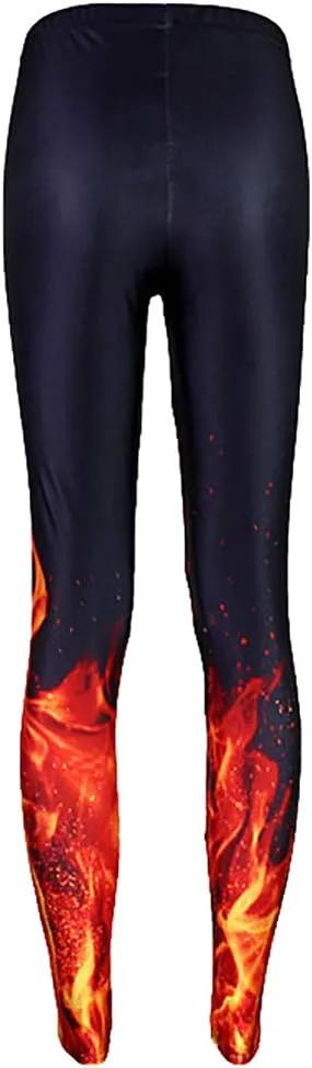 QZUnique Leggings for Women, Halloween Full-Length Printed Legging Footless Elastic Yoga Pants, Regular and Plus Size