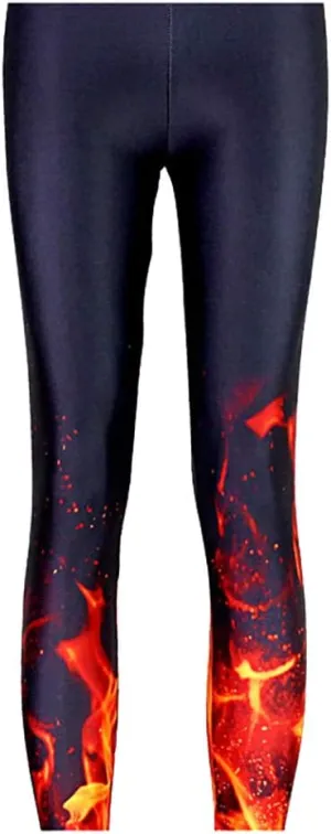 QZUnique Leggings for Women, Halloween Full-Length Printed Legging Footless Elastic Yoga Pants, Regular and Plus Size