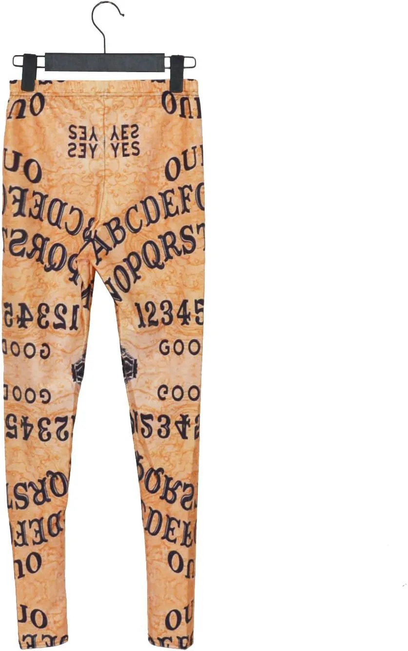 QZUnique Leggings for Women, Halloween Full-Length Printed Legging Footless Elastic Yoga Pants, Regular and Plus Size