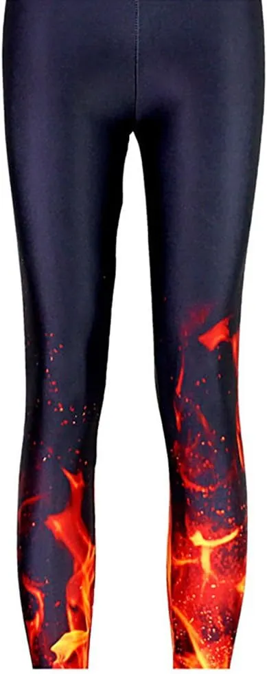 QZUnique Leggings for Women, Halloween Full-Length Printed Legging Footless Elastic Yoga Pants, Regular and Plus Size