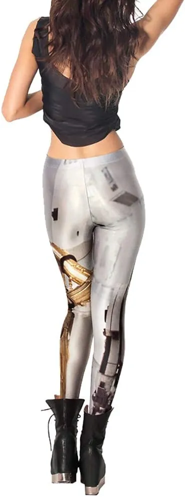 QZUnique Women's Ankle Length Footless Elastic Leggings Yoga Pants