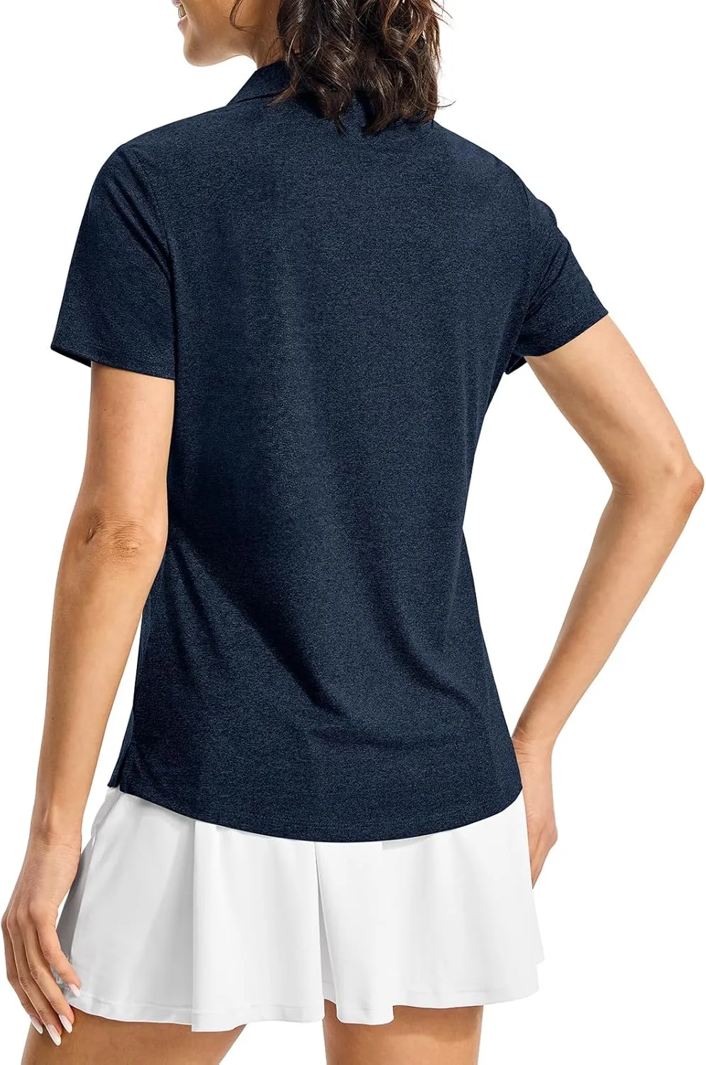 Rdruko Women's Golf Polo Shirts Dry Fit Collared Tennis Casual Work Shirts V Neck Moisture Wicking Short Sleeve