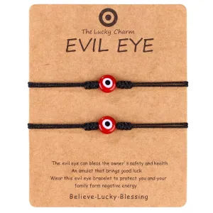Red Evil Eye Anklet Bracelets for Women Black Rope Knot Strand Thread String Bracelet mal de ojo Protection Jewelry (red evil eye black string)