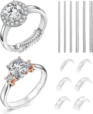 Ring Sizers for Loose Rings Ring Guards for Loose Rings Fit Any Rings, Invisible Ring Size Adjuster Never Sliding Off and Spinning (12 pcs)