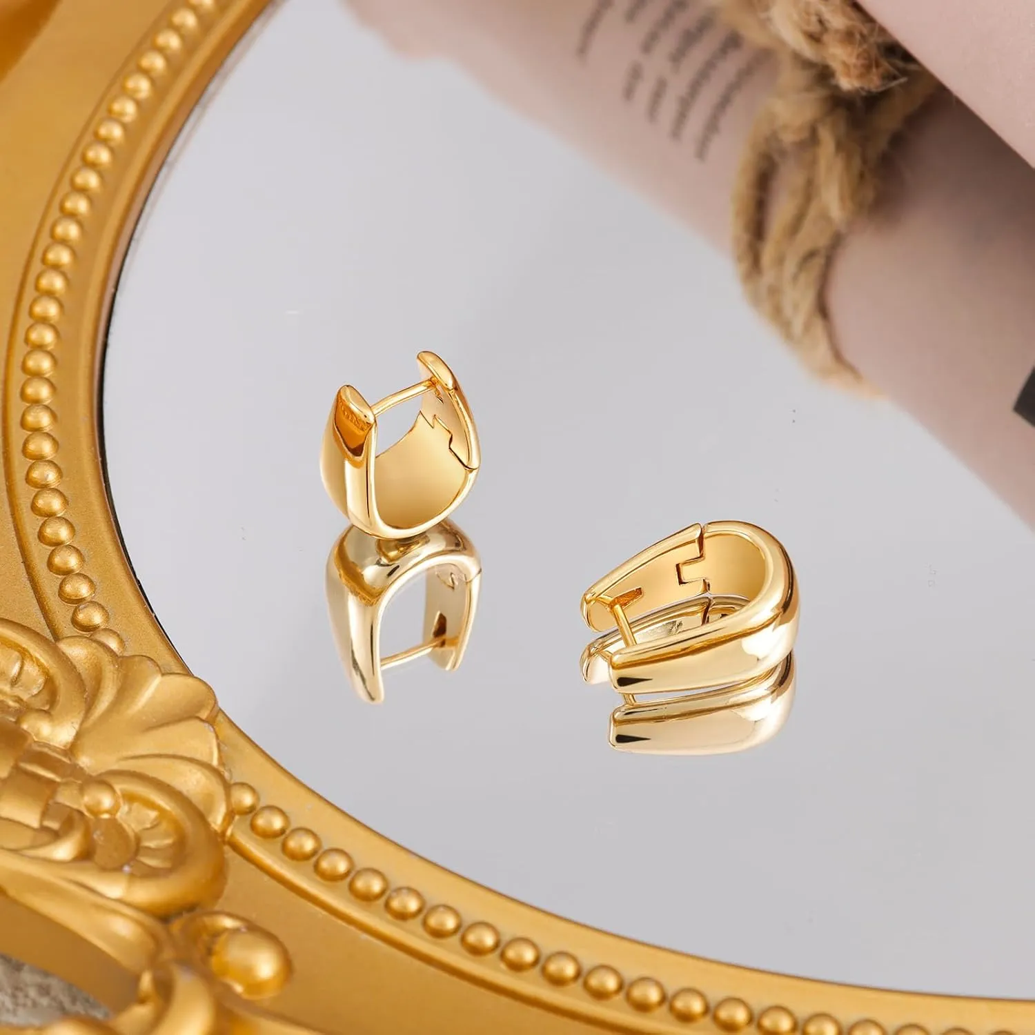Ritach Gold Chain Earrings for Women Trendy Dainty 925 Sterling Silver Post 14k Gold Plated Chain Tassel Dangle Hoop Earrings for Gifts