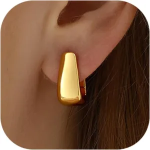 Ritach Gold Chain Earrings for Women Trendy Dainty 925 Sterling Silver Post 14k Gold Plated Chain Tassel Dangle Hoop Earrings for Gifts