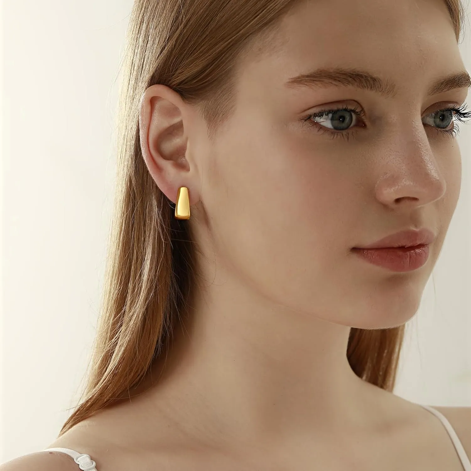Ritach Gold Chain Earrings for Women Trendy Dainty 925 Sterling Silver Post 14k Gold Plated Chain Tassel Dangle Hoop Earrings for Gifts