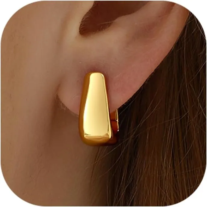 Ritach Gold Chain Earrings for Women Trendy Dainty 925 Sterling Silver Post 14k Gold Plated Chain Tassel Dangle Hoop Earrings for Gifts