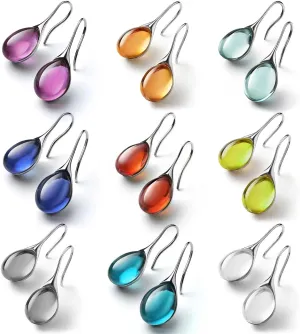 Ritach Teardrop Earrings for Women Trendy Sterling Silver Hypoallergenic Crystal Dangle Drop Earrings Set for Jewelry