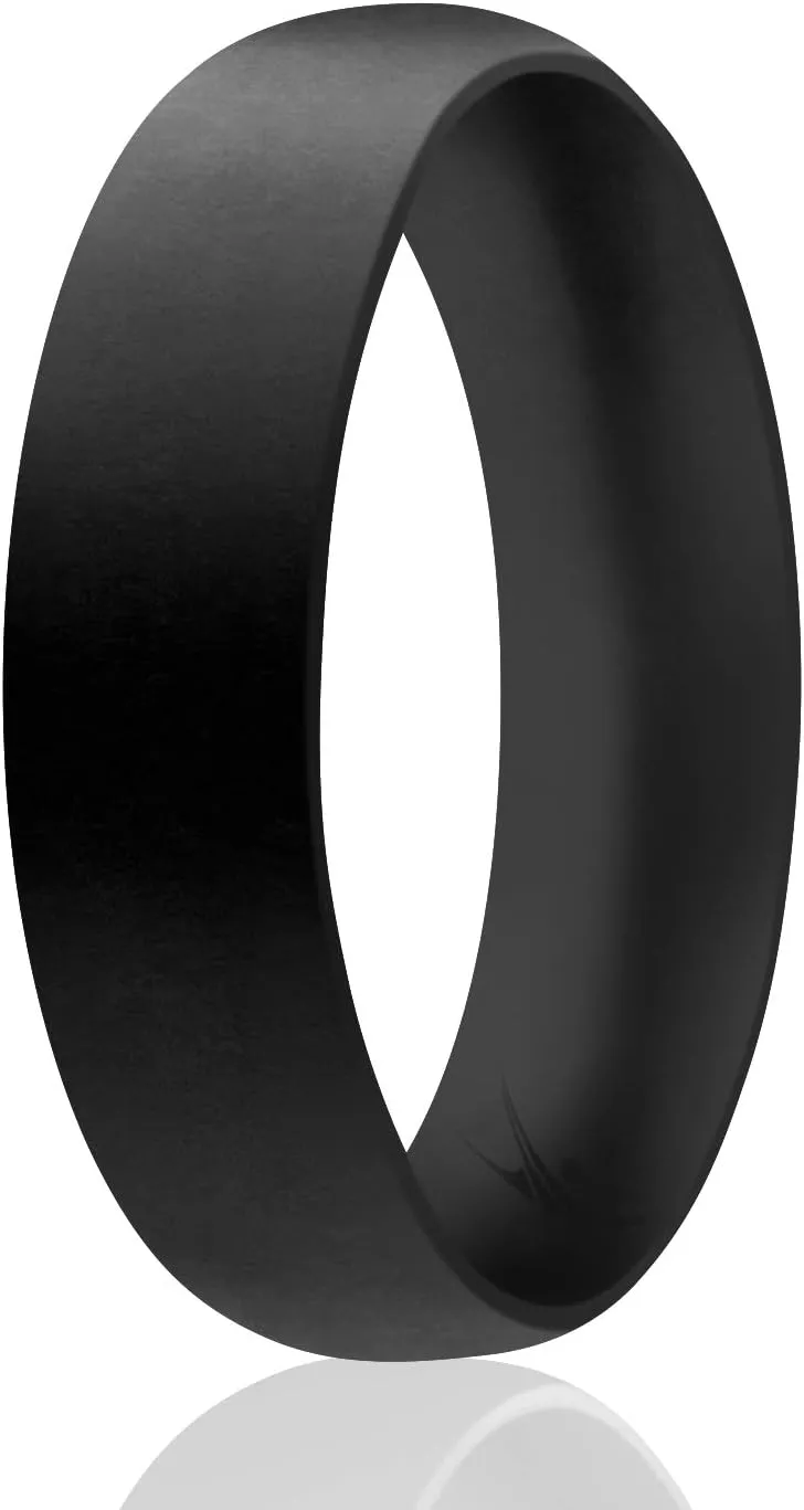 ROQ Silicone Rubber Wedding Ring for Men & Women, Comfort Fit, Men & Women's Wedding Band, Breathable Unisex Rubber Engagement Band, Dome Solid Thin, Multi Packs, Multi Colors