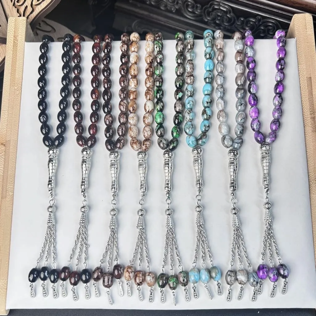 Rosary Bracelets Prayer Unique Pendants Religious Glass Bead Hand Chain for Womens Man Jewelry