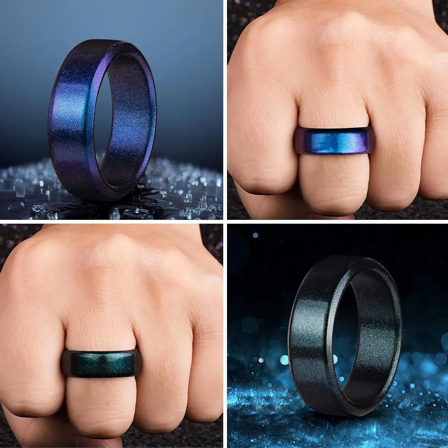 Rubber Wedding Bands Men,Men's Silicone Rings Male silicone Wedding ring Rubber Engagement Rings for him