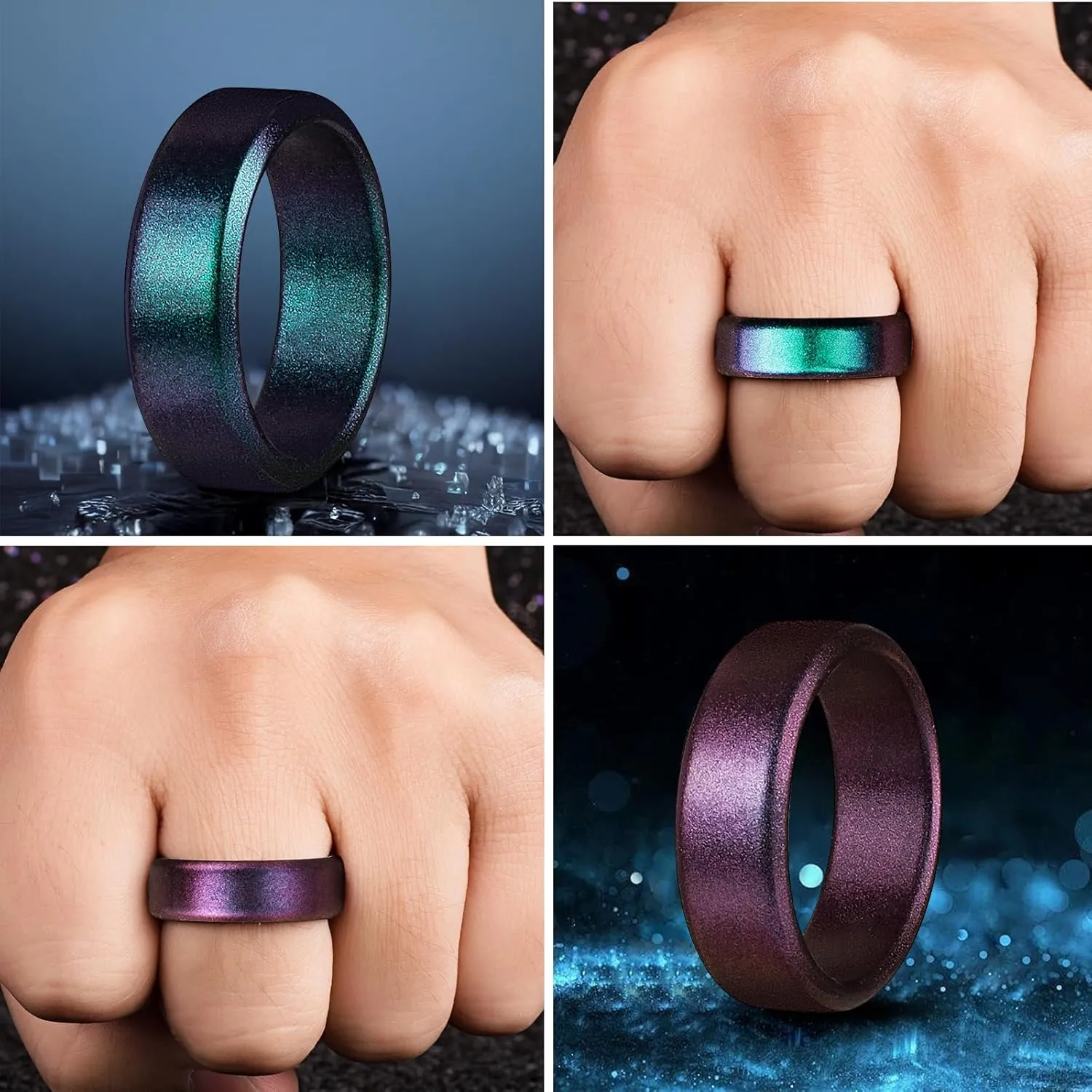 Rubber Wedding Bands Men,Men's Silicone Rings Male silicone Wedding ring Rubber Engagement Rings for him
