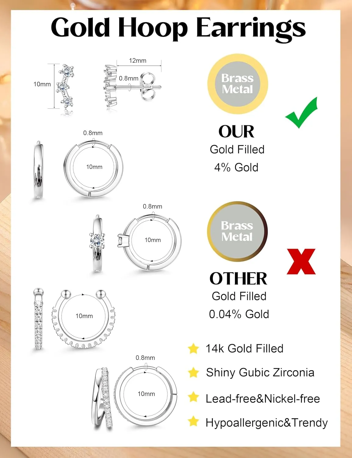 Sanfenly Gold Earrings Gold Hoop Earrings for Women Trendy Dainty Stud Earrings 14K Gold Plated Earrings Small Double Gold Silver Hoop Earrings for Women Lightweight Huggie Cartilage Earrings Set Gold Jewelry for Women Gifts