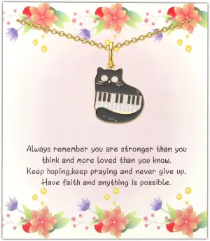 SEIRAA Piano Keyboard Necklace Music Jewelry for Women Girls Piano Gifts Music Lovers Jewelry