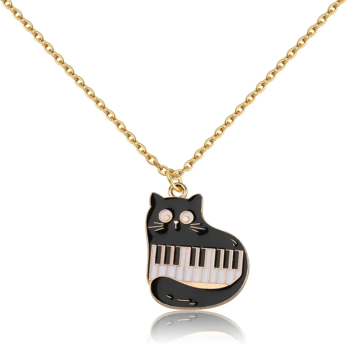SEIRAA Piano Keyboard Necklace Music Jewelry for Women Girls Piano Gifts Music Lovers Jewelry