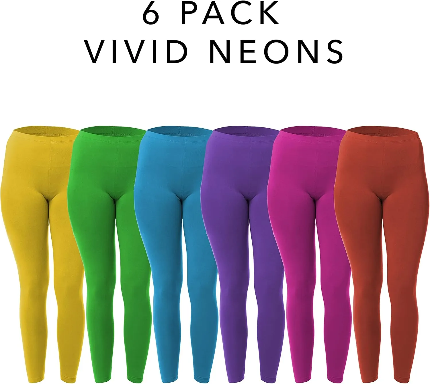 Sexy Basics Women's Ultra Soft Brushed Skinny Pant Long Leggings - One Size Fits Most S-XL, 2X-3X-Multi Packs