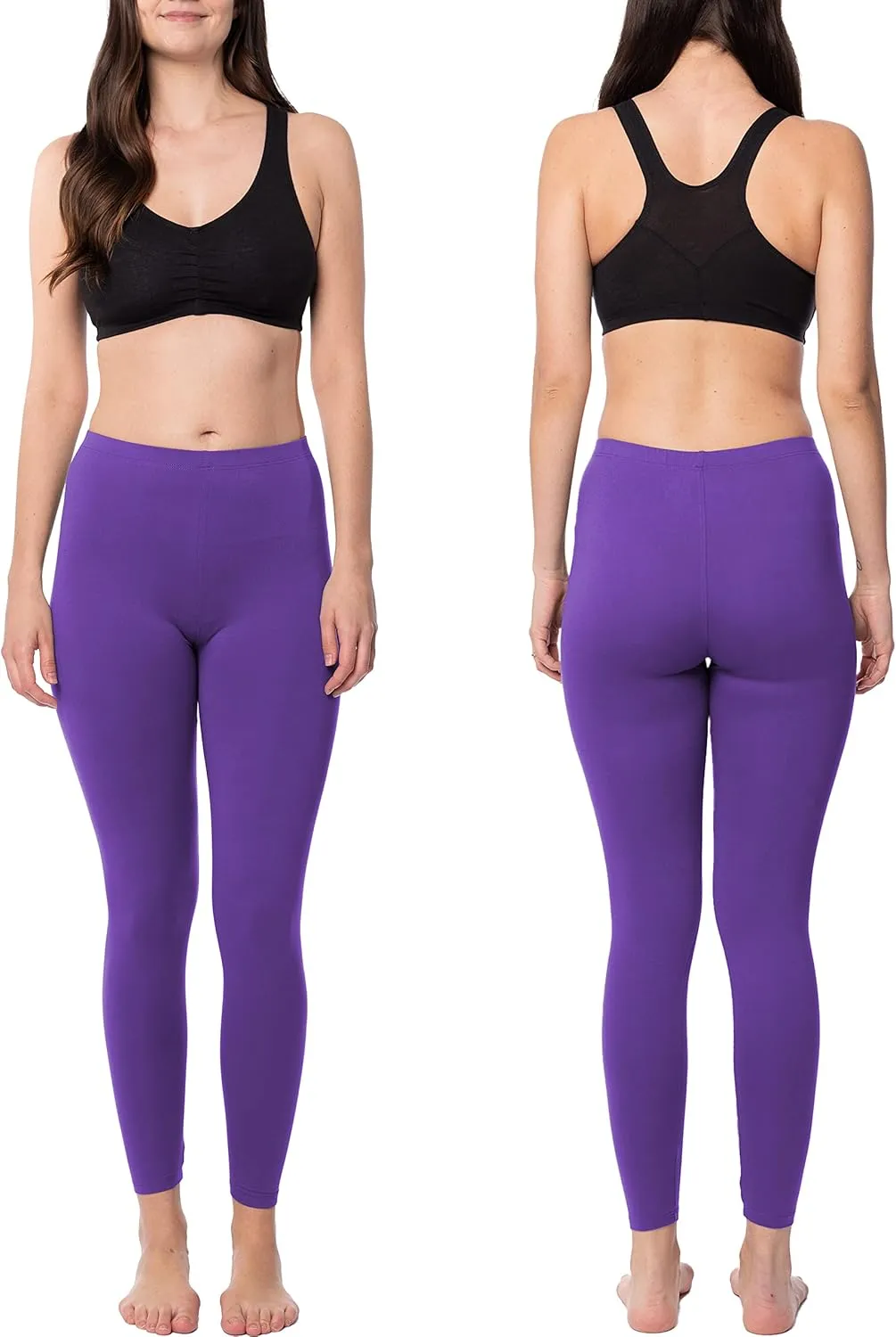 Sexy Basics Women's Ultra Soft Brushed Skinny Pant Long Leggings - One Size Fits Most S-XL, 2X-3X-Multi Packs
