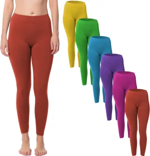 Sexy Basics Women's Ultra Soft Brushed Skinny Pant Long Leggings - One Size Fits Most S-XL, 2X-3X-Multi Packs