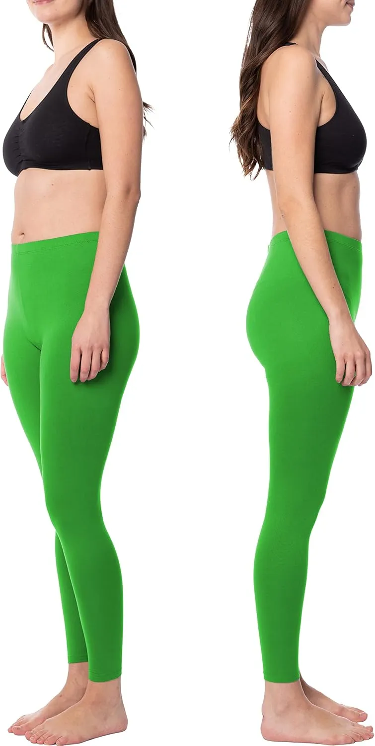 Sexy Basics Women's Ultra Soft Brushed Skinny Pant Long Leggings - One Size Fits Most S-XL, 2X-3X-Multi Packs