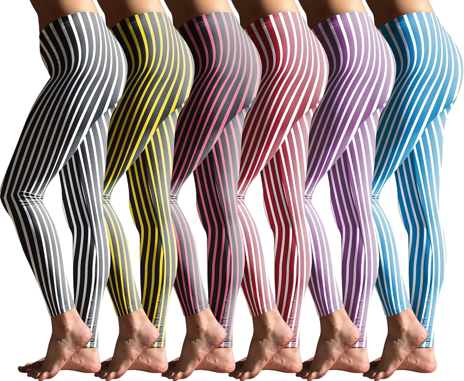 Sexy Basics Women's Ultra Soft Brushed Skinny Pant Long Leggings - One Size Fits Most S-XL, 2X-3X-Multi Packs