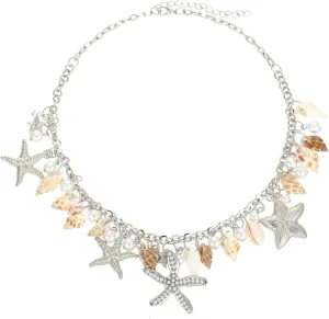 Shell Starfish Necklace Bracelet Conch Statement Chunky Necklace Mermaid Costume Jewelry Beach Jewelry for Women