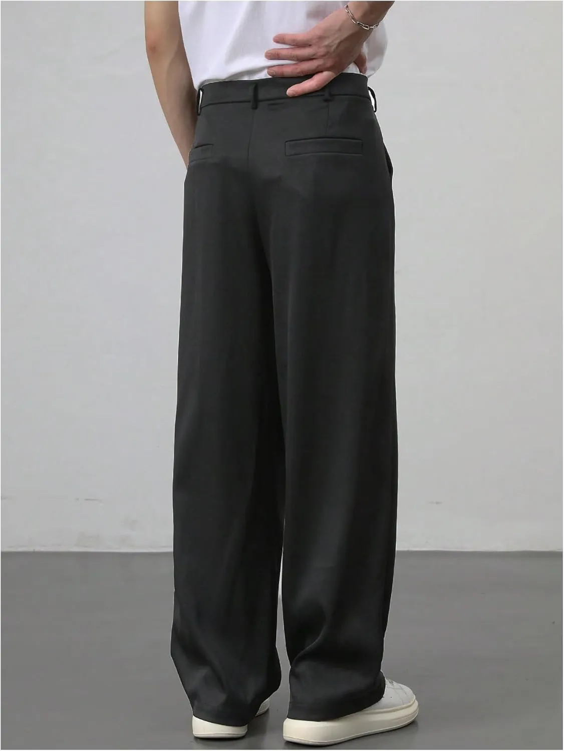 SHENHE Men's Straight Leg Pleat Front Dress Pants Scrubs Business Casual Suit Pants Trousers