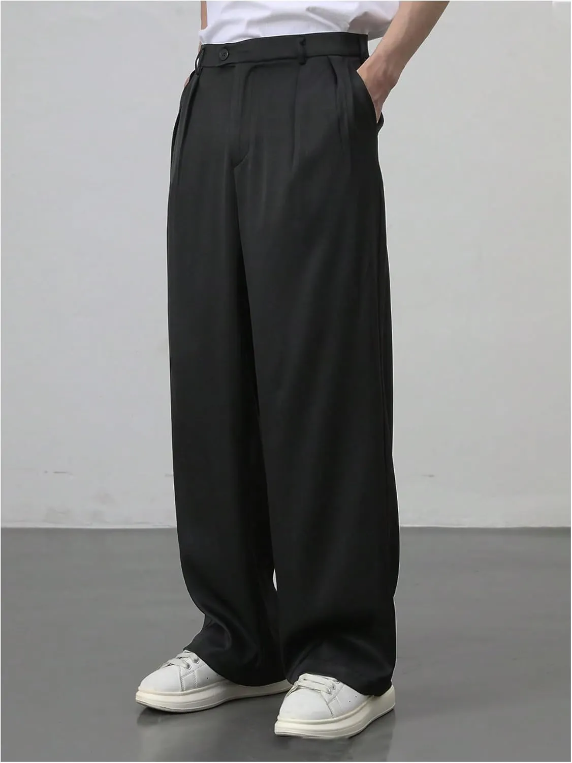 SHENHE Men's Straight Leg Pleat Front Dress Pants Scrubs Business Casual Suit Pants Trousers