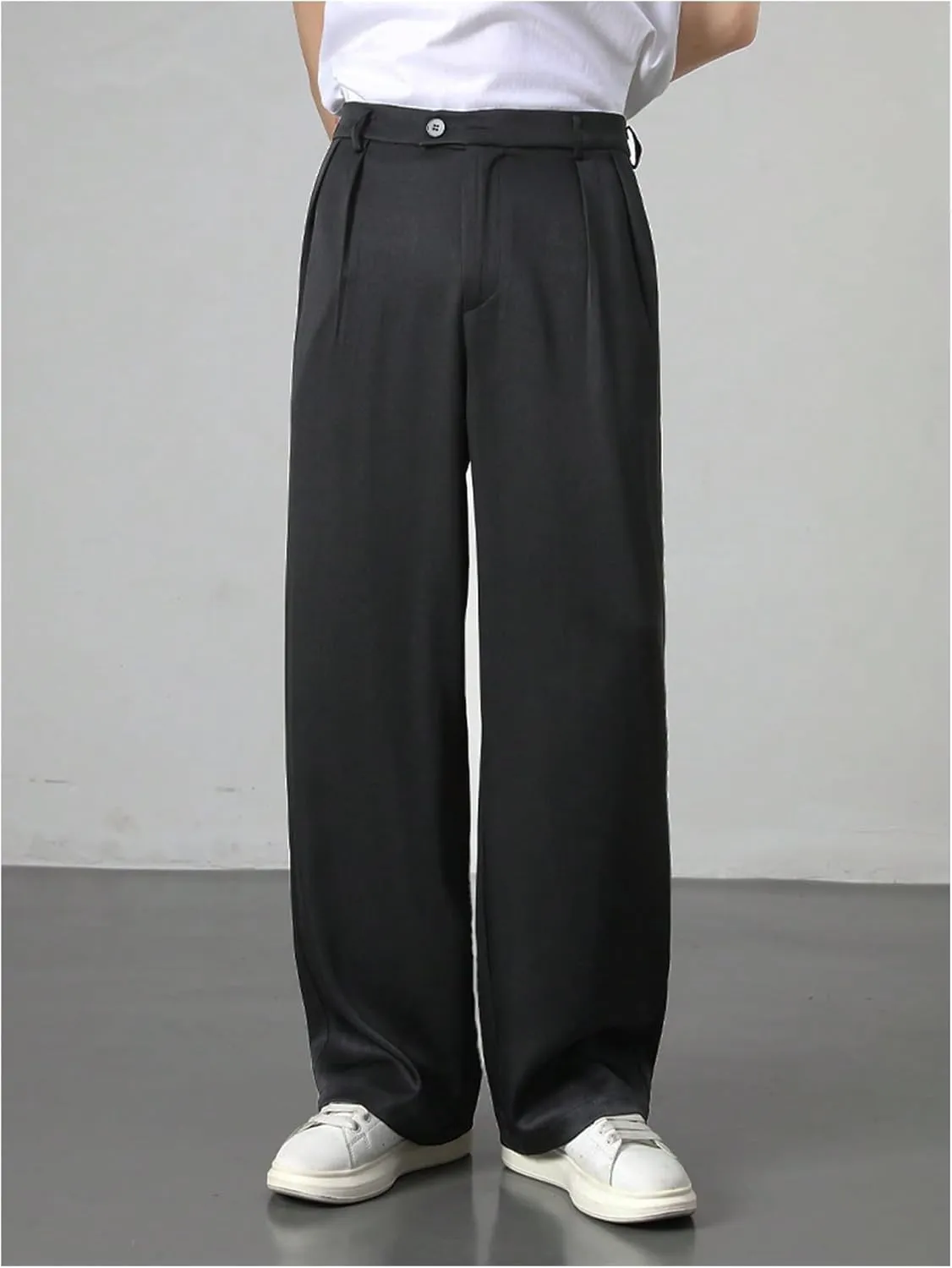 SHENHE Men's Straight Leg Pleat Front Dress Pants Scrubs Business Casual Suit Pants Trousers