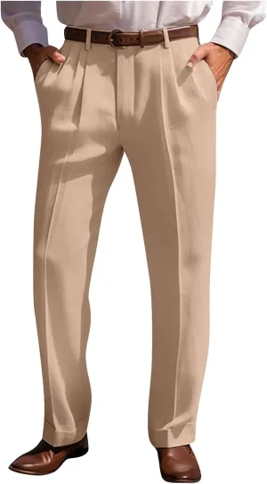 Slim Fit Linen Pants for Men Business Casual Trousers Stretch Comfortable Summer Office Travel Dress Pants