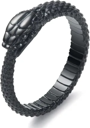 Snake Ring for Men Stainless Steel Snake Ring Gothic Biker Punk Animal Rings for Men Women Boys Size 7-13